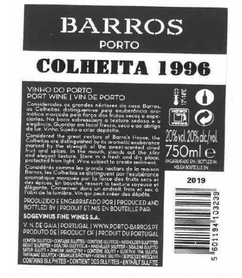 PORTO BARROS COLHEITA 1996