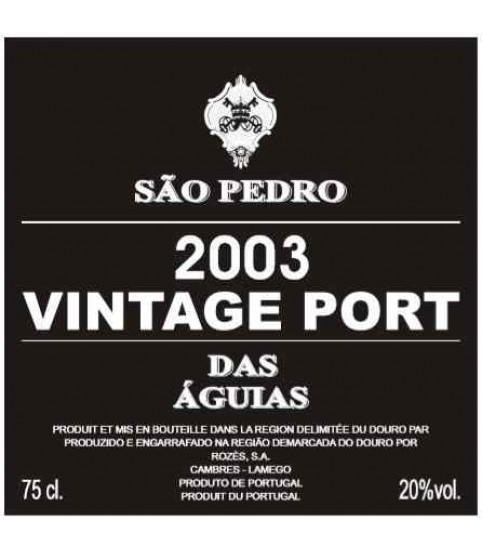 VINHO PORTO SÃO PEDRO DAS ÁGUIAS VINTAGE 2003