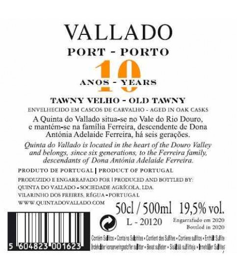 PORTO QUINTA DO VALLADO 10 ANOS 50CL