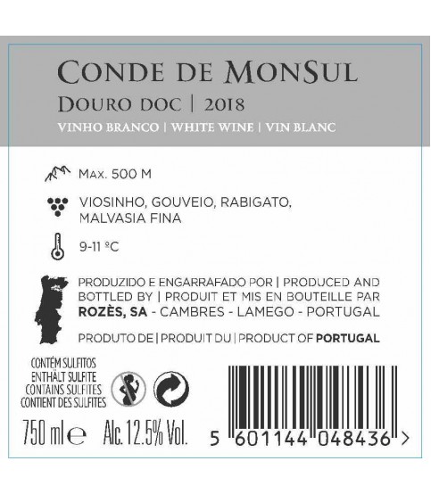 VINHO CONDE DE MONSUL BRANCO 75CL
