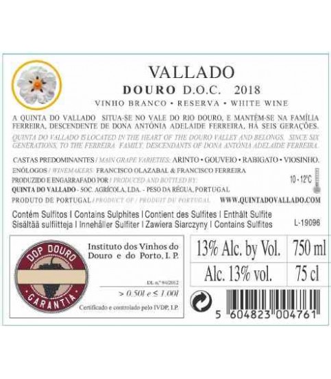 VINHO VALLADO RESERVA BRANCO