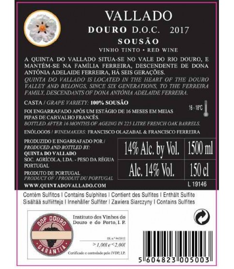 VINHO VALLADO SOUSÃO 1,5L